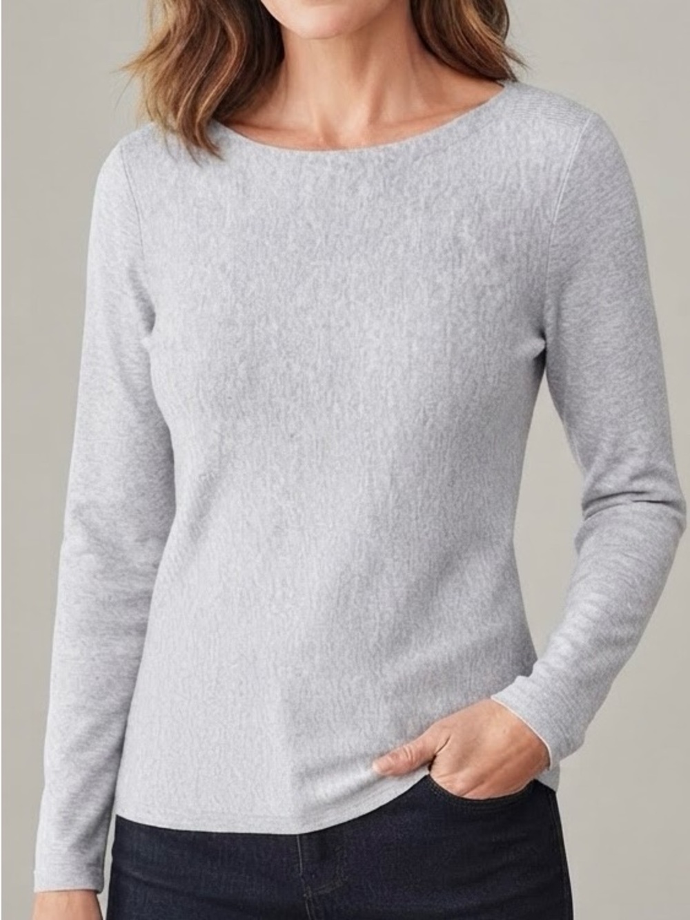 Chico's Gray Boatneck Sweater Size 1 / Medium